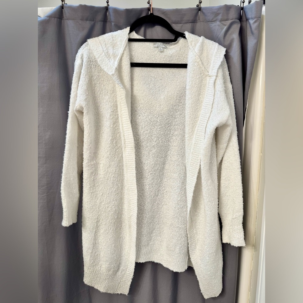 White Hooded Cardigan